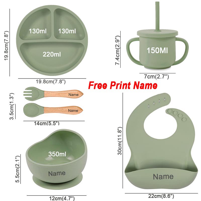 6Pcs Silicone Tableware For Ki - đánh giá và giá Baby Food Menu