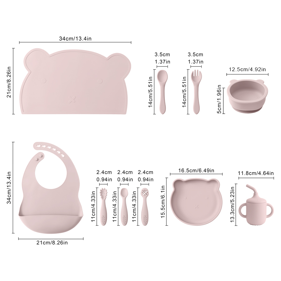 8PCS Silicone Baby Feeding Set - đánh giá và giá Baby Food Jars With Lids