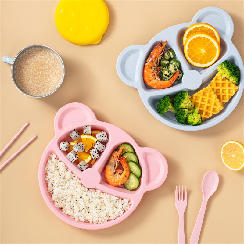 3pcs/Set Wheat Straw Children' - đánh giá và giá Baby Food Menu