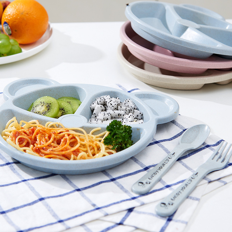 3pcs/Set Wheat Straw Children' - đánh giá và giá Baby Food Menu