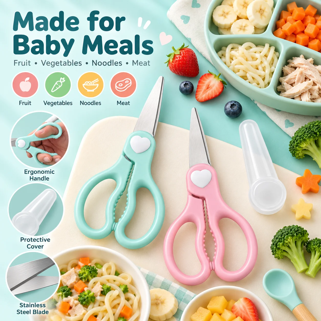 Baby Food Scissors Portable, S - đánh giá và giá Baby Food Scissors