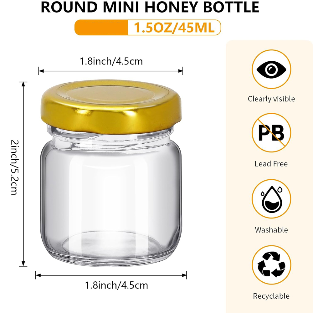 1.5 oz Round Mini Clear Honey  - đánh giá và giá Baby Food Jars With Lids