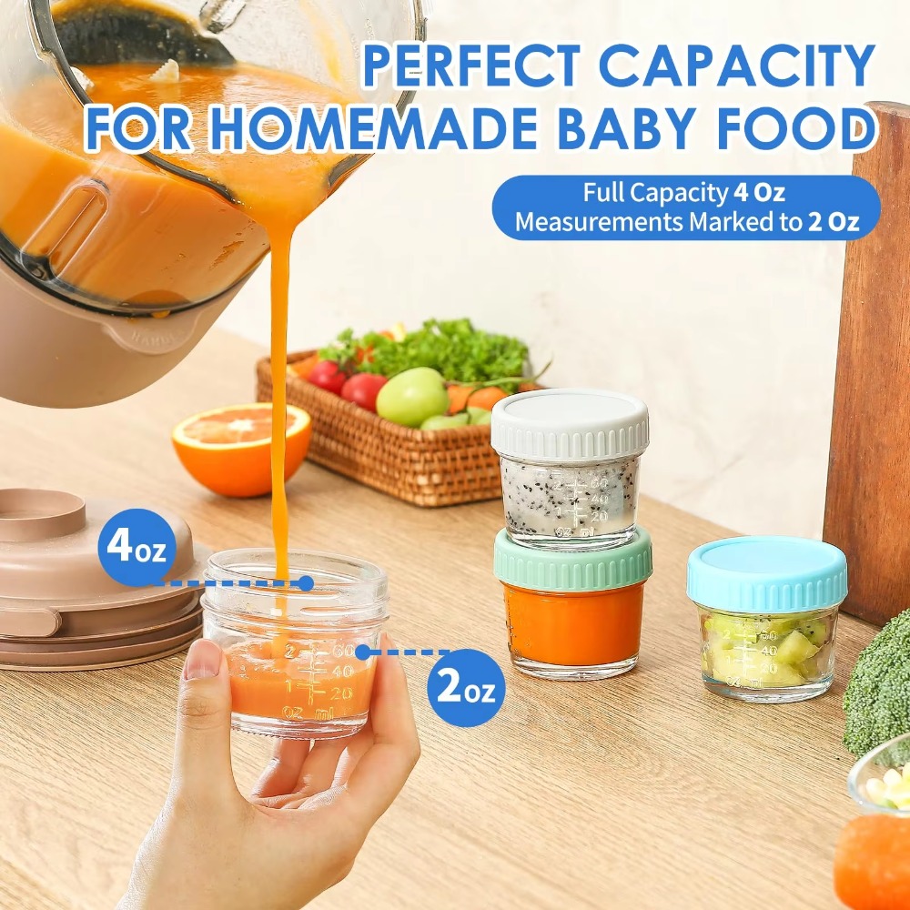 6pcs Multipurpose Glass Baby F - đánh giá và giá Baby Food Jars With Lids