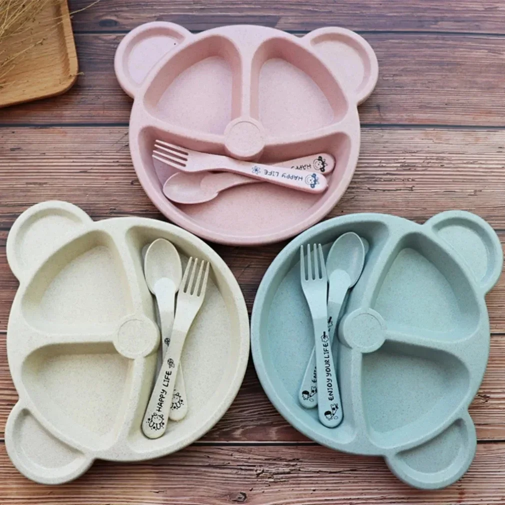 3Pcs/set Wheat Straw Baby Dish - đánh giá và giá Baby Food Menu