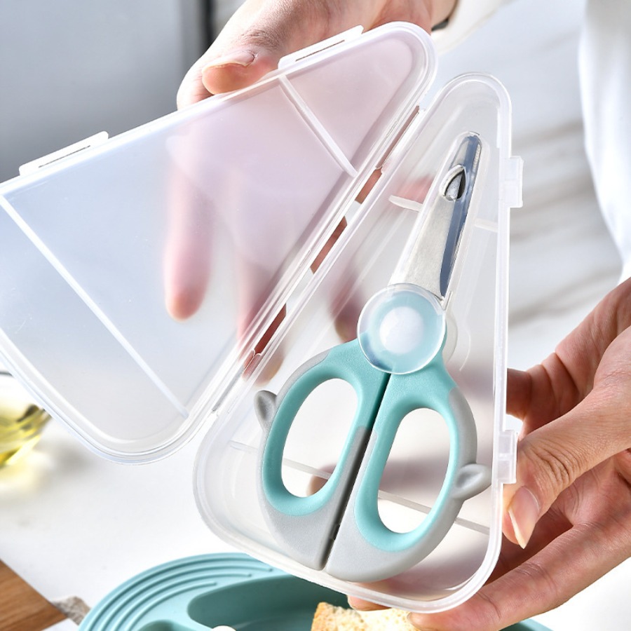 Auxiliary food scissors, food  - đánh giá và giá Baby Food Scissors